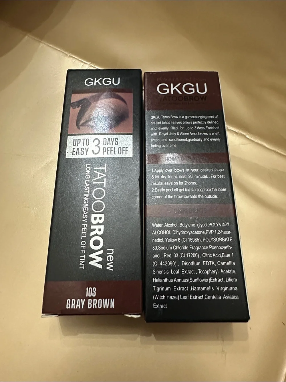 Tattoobrow Peel-Off Brow Tint Gel — Gray Brown 2 pack bundle deal